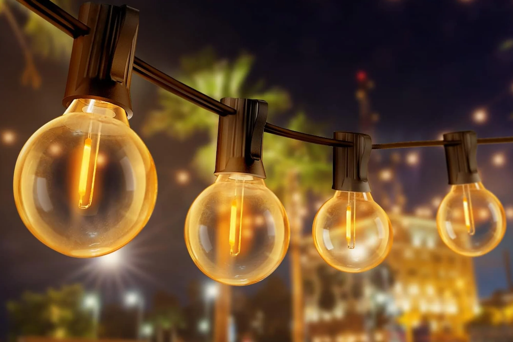 Fairy lights at an outdoor event in Kenya